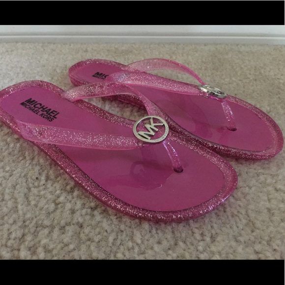 mk pink sandals